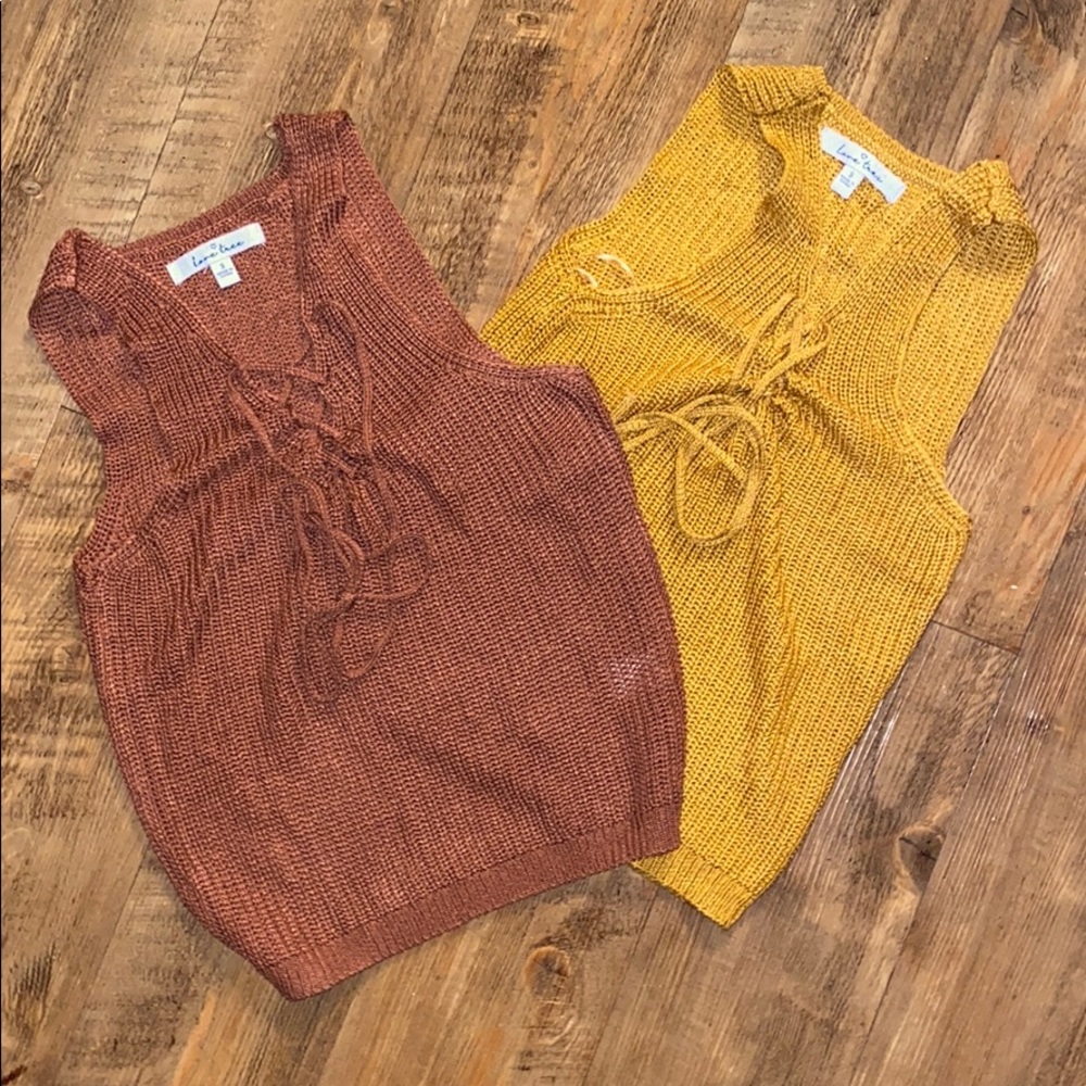 Perfect pumpkin spice knitted crop top tank tops